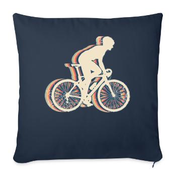 Cycling Biker Cyclist Bicycle Retro Line - Sofa pillowcase 17,3'' x 17,3'' (45 x 45 cm) - navy - Front