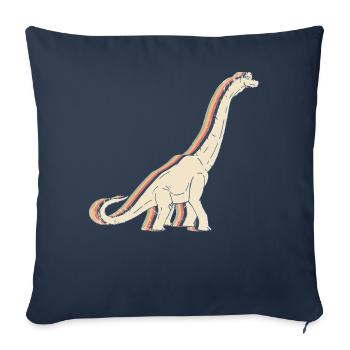 Brachiosaure dinosaure Retro Line Art - Housse de coussin décorative 45 x 45 cm - bleu marine - Devant