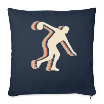 Bowling Bowler Team Trainer Trainerin Retro Line - Housse de coussin décorative 45 x 45 cm - bleu marine - Devant