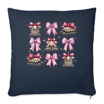 Coquette Arc Isopodes Bug Girl Maman Rose - Housse de coussin décorative 45 x 45 cm - bleu marine - Devant