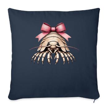 Coquette Arc Isopodes Bug Girl Maman Rose - Housse de coussin décorative 45 x 45 cm - bleu marine - Devant