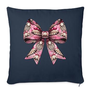 Coquette arc isopodes bug motif fille maman - Housse de coussin décorative 45 x 45 cm - bleu marine - Devant