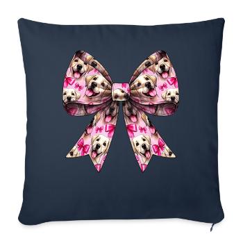 Coquette Bow Labrador Dog Pattern Mom - Sofa pillowcase 17,3'' x 17,3'' (45 x 45 cm) - navy - Front