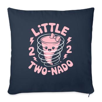 Petite tornade à deux nados - Housse de coussin décorative 45 x 45 cm - bleu marine - Devant