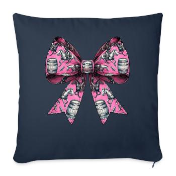 Coquette Bow Barrel Racer Barrel Racing Rodeo - Housse de coussin décorative 45 x 45 cm - bleu marine - Devant