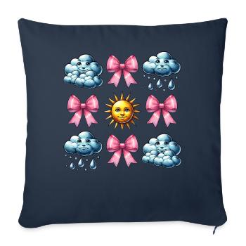 Kokette Bogen Meteorologie Sonne Wolken - Sofakissenbezug 45 x 45 cm - Navy - Vorne
