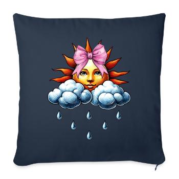 Kokette Bogen Meteorologie Sonne Wolken - Sofakissenbezug 45 x 45 cm - Navy - Vorne