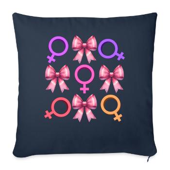Kokette Schleife Feministisches Symbol Feminismus - Sofakissenbezug 45 x 45 cm - Navy - Vorne