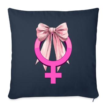 Kokette Schleife Feministisches Symbol Feminismus - Sofakissenbezug 45 x 45 cm - Navy - Vorne