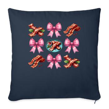 Coquette Bow Bacon Strips Schweinefleisch Mom - Sofakissenbezug 45 x 45 cm - Navy - Vorne