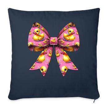 Coquette Bow Gummiente Ducky Pattern Mom - Sofakissenbezug 45 x 45 cm - Navy - Vorne