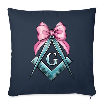 Coquette Bogen Quadrat Zirkel Freimaurerei Mom - Sofakissenbezug 45 x 45 cm - Navy - Vorne