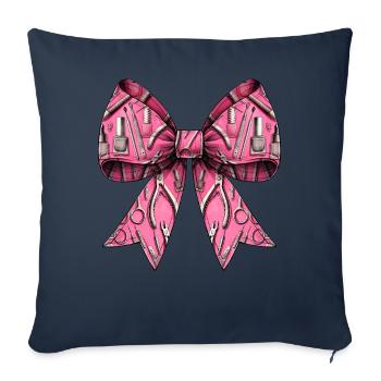 Coquette Bow Nail Tech Tools Esthéticienne - Housse de coussin décorative 45 x 45 cm - bleu marine - Devant