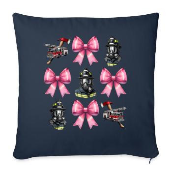 Coquette Bow Pompier Pompier - Housse de coussin décorative 45 x 45 cm - bleu marine - Devant