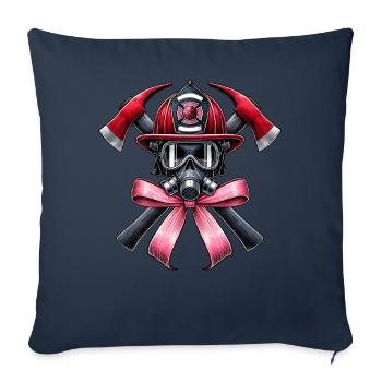Coquette Bow Pompier Maman Pompier - Housse de coussin décorative 45 x 45 cm - bleu marine - Devant