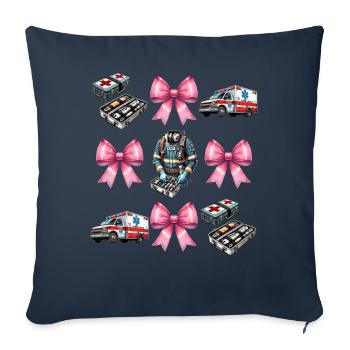 Coquette Bow EMT Emergency Medical Technician - Sofa pillowcase 17,3'' x 17,3'' (45 x 45 cm) - navy - Front
