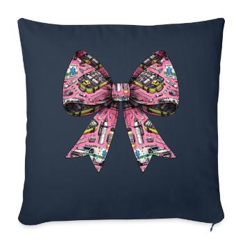 Coquette Bow EMT Emergency Medical Technician - Sofa pillowcase 17,3'' x 17,3'' (45 x 45 cm) - navy - Front