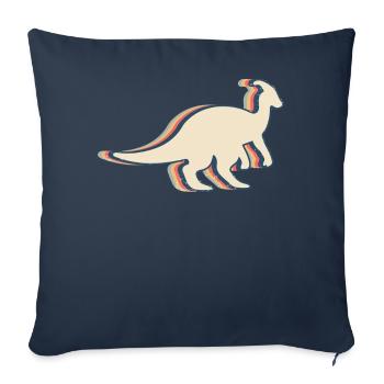 Parasaurolophus dinosaure Retro Line Art - Housse de coussin décorative 45 x 45 cm - bleu marine - Devant
