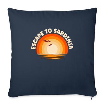 Je fuis vers la Sardaigne - Housse de coussin décorative 45 x 45 cm - bleu marine - Devant