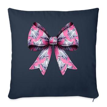 Kokette Schleife Gespenst Muster Spooky Halloween - Sofakissenbezug 45 x 45 cm - Navy - Vorne