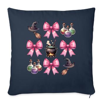 Coquette Bogen Hexenhut Kessel Spooky Halloween - Sofakissenbezug 45 x 45 cm - Navy - Vorne