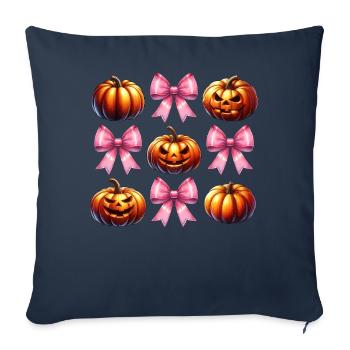 Coquette Bow Pumpkin Pink Spooky Halloween Mom - Sofa pillowcase 17,3'' x 17,3'' (45 x 45 cm) - navy - Front