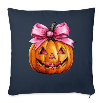 Coquette Arc Citrouille Effrayant Halloween Maman - Housse de coussin décorative 45 x 45 cm - bleu marine - Devant
