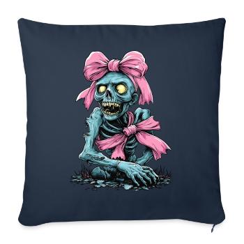 Flirteur Arc Zombie Effrayant Halloween Maman - Housse de coussin décorative 45 x 45 cm - bleu marine - Devant