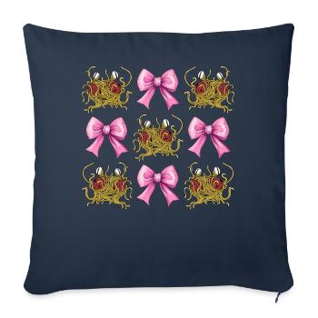 Kokette Schleife Fliegendes Spaghettimonster - Sofakissenbezug 45 x 45 cm - Navy - Vorne