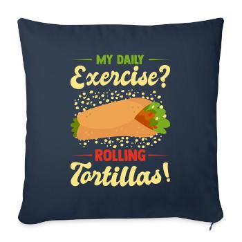 Tacos mexicains Tacos mexicains - Housse de coussin décorative 45 x 45 cm - bleu marine - Devant