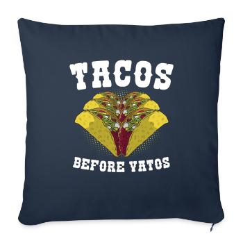 Tacos mexicains avant Vatos - Housse de coussin décorative 45 x 45 cm - bleu marine - Devant