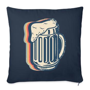 Bière artisanale Brasserie Brasserie maison Brasserie Rétro Line - Housse de coussin décorative 45 x 45 cm - bleu marine - Devant