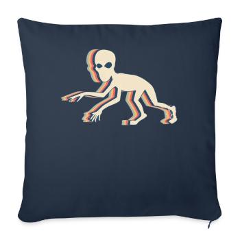 Dover Demon Cryptid Cryptozoology Retro Line Art - Sofa pillowcase 17,3'' x 17,3'' (45 x 45 cm) - navy - Front