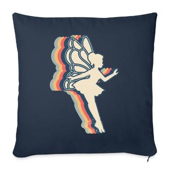 Fee Fairycore Retro Line Art - Sofa pillowcase 17,3'' x 17,3'' (45 x 45 cm) - navy - Front