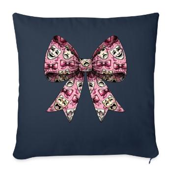 Coquette arc théâtre masque motif drame comédie - Housse de coussin décorative 45 x 45 cm - bleu marine - Devant