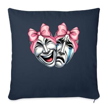 Kokette Schleife Theater Maske Drama Komödie - Sofakissenbezug 45 x 45 cm - Navy - Vorne