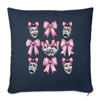 Kokette Schleife Theater Maske Drama Komödie - Sofakissenbezug 45 x 45 cm - Navy - Vorne
