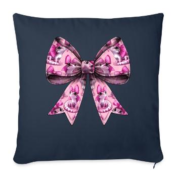 Coquette Bow Crested Gecko Lizard Pattern Mom Girl - Sofakissenbezug 45 x 45 cm - Navy - Vorne