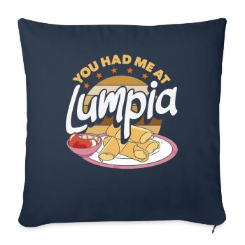 Funny Spring Rolls You Had Me At Lumpia - Sofa pillowcase 17,3'' x 17,3'' (45 x 45 cm) - navy - Front