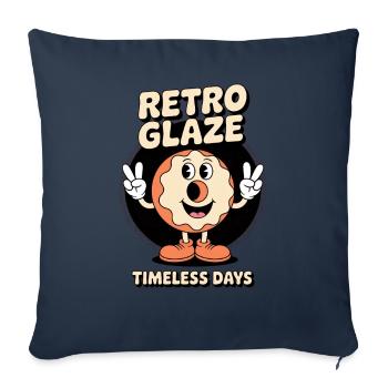 Retro Glaze Donut Retro Cartoon - Sofa pillowcase 17,3'' x 17,3'' (45 x 45 cm) - navy - Front