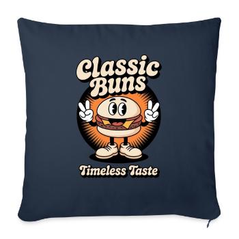 Classic Buns Burger Retro Cartoon - Sofakissenbezug 45 x 45 cm - Navy - Vorne