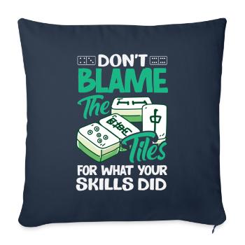 Mahjong Gamer Mah-Jongg Jeu de cartes amusant - Housse de coussin décorative 45 x 45 cm - bleu marine - Devant