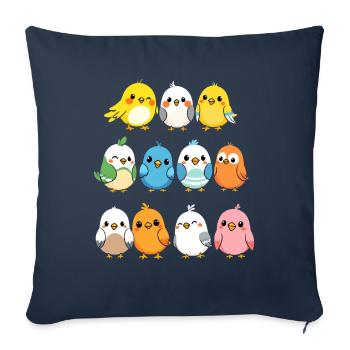 Parrot Kids Bird Pet - Sofa pillowcase 17,3'' x 17,3'' (45 x 45 cm) - navy - Front
