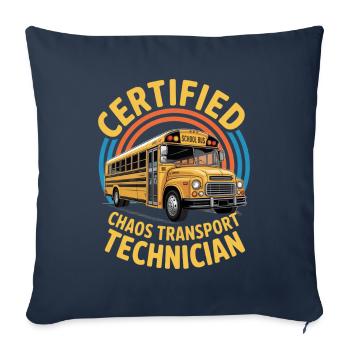Technicien certifié en transport de chaos - Housse de coussin décorative 45 x 45 cm - bleu marine - Devant
