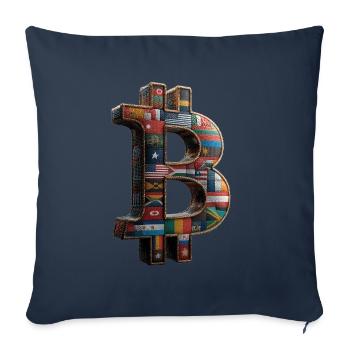 Bitcoin Design for BTC Fans - Sofa pillowcase 17,3'' x 17,3'' (45 x 45 cm) - navy - Front