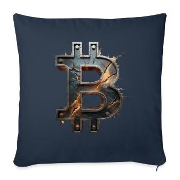 Bitcoin Design for BTC Fans - Sofa pillowcase 17,3'' x 17,3'' (45 x 45 cm) - navy - Front