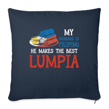 Spring Rolls Husband Lumpia - Sofa pillowcase 17,3'' x 17,3'' (45 x 45 cm) - navy - Front