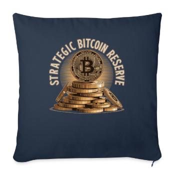 Bitcoin Design for BTC Fans - Sofa pillowcase 17,3'' x 17,3'' (45 x 45 cm) - navy - Front
