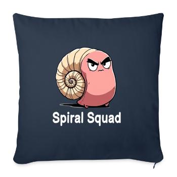 Dessin animé Ammonites Fossiles Préhistoriques - Housse de coussin décorative 45 x 45 cm - bleu marine - Devant