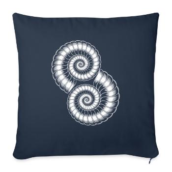 Ammonites Fossiles Préhistoriques - Housse de coussin décorative 45 x 45 cm - bleu marine - Devant